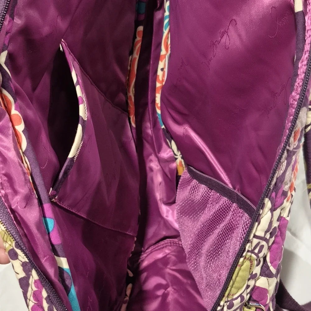 Vera Bradley Purple and Green Patterned Backpack
